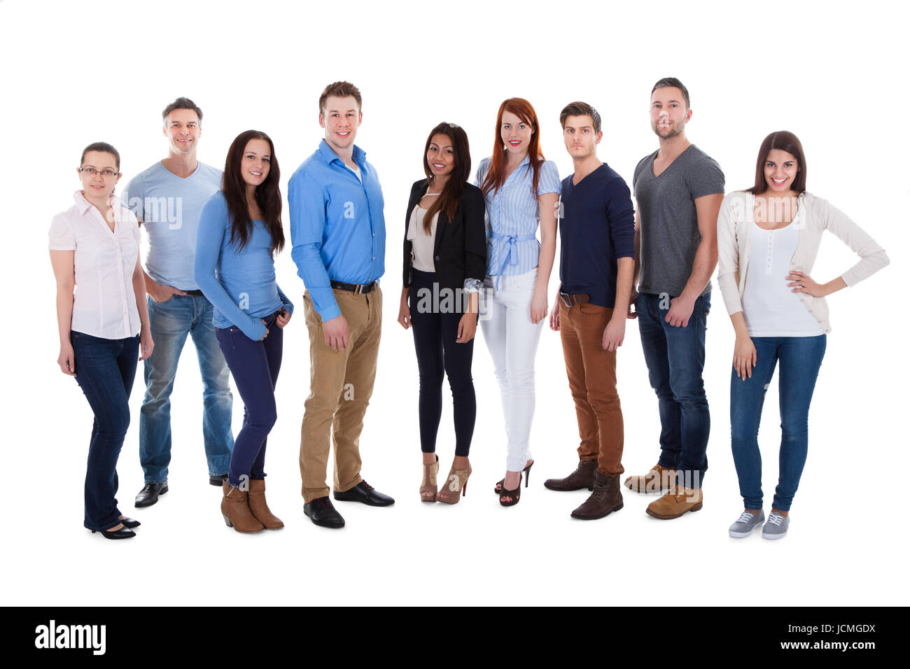 Group of diverse people isolated over white background Stock Photo Alamy