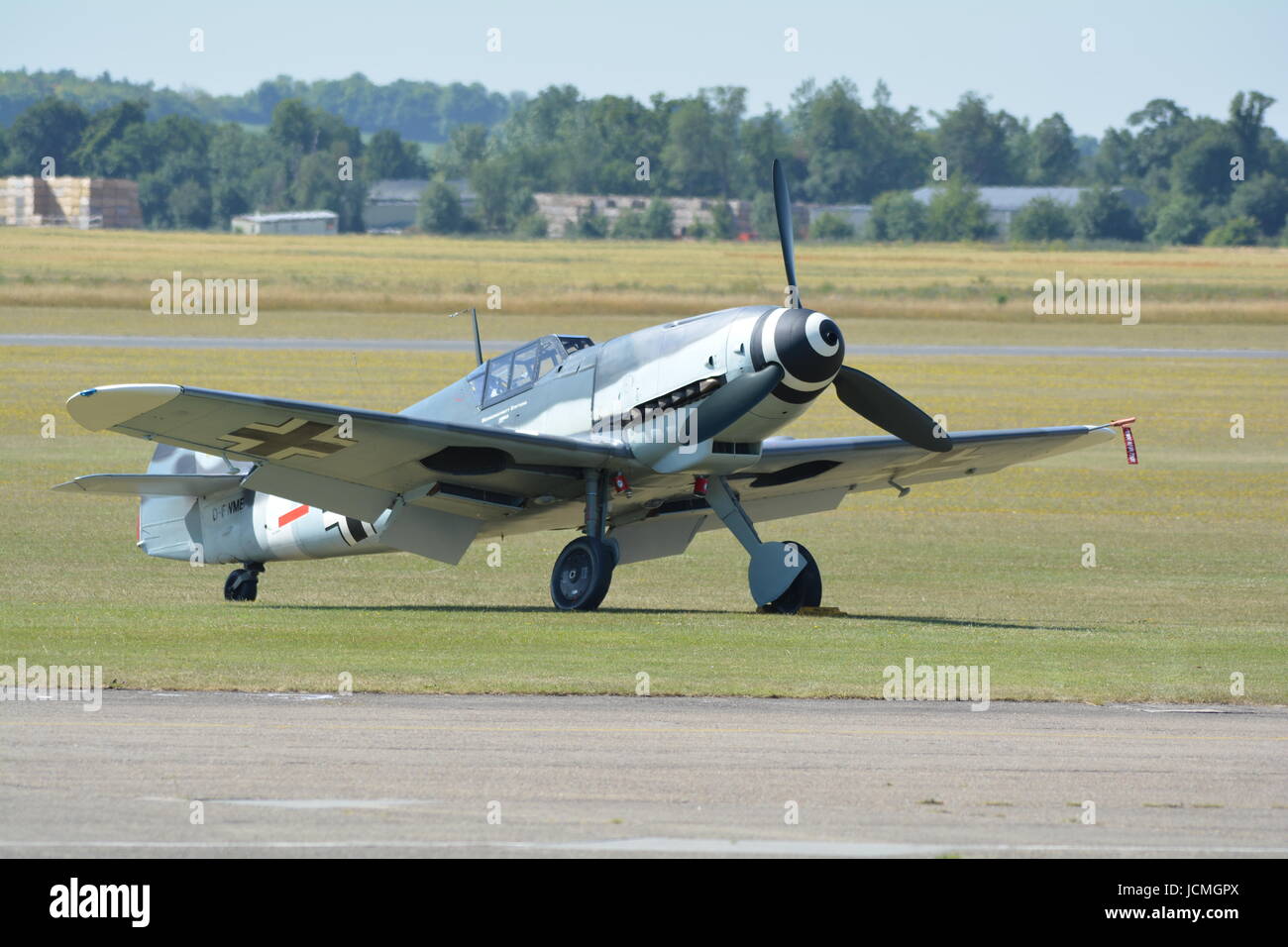 Messerschmitt BF 109 German world war 2 fighter at IWM Duxford Stock Photo