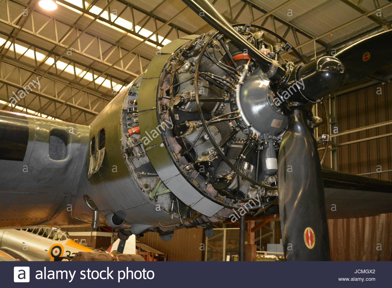 B 17 Flying Fortress Sally B Memphis Bell engine close up Stock Photo