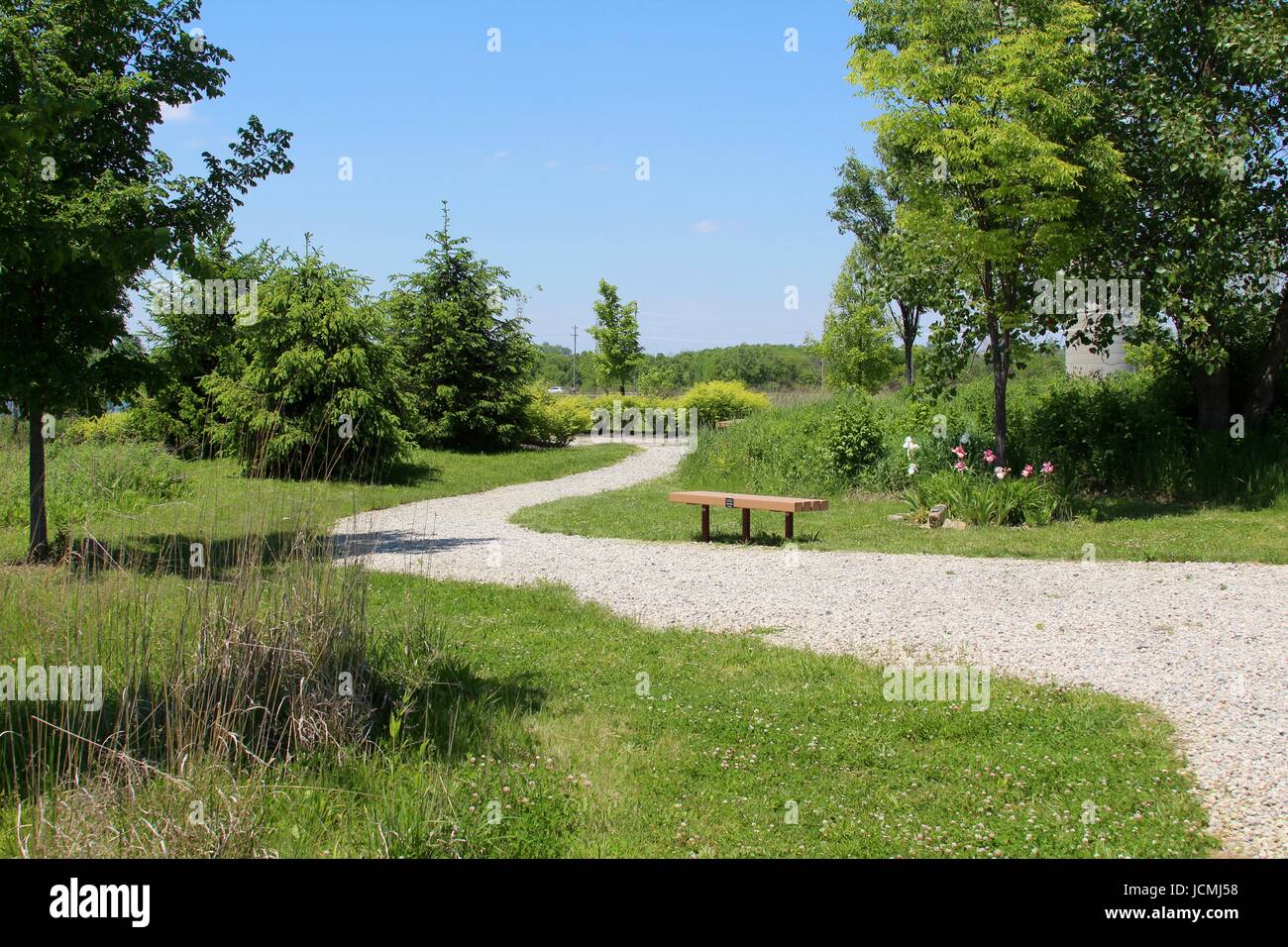 The lake and landscape of the park along with the nature of the day. Stock Photo