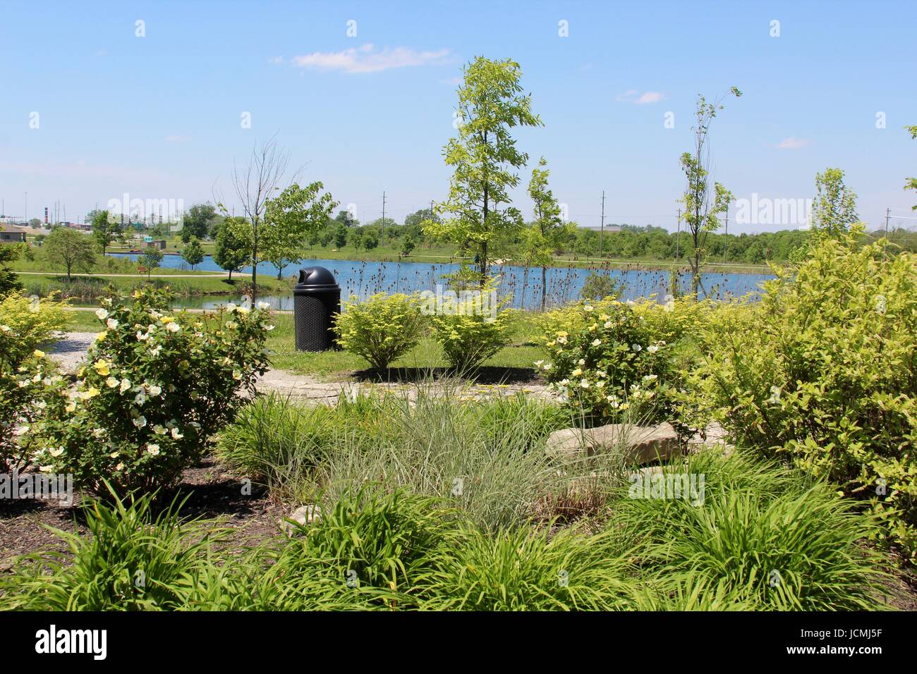 The lake and landscape of the park along with the nature of the day. Stock Photo