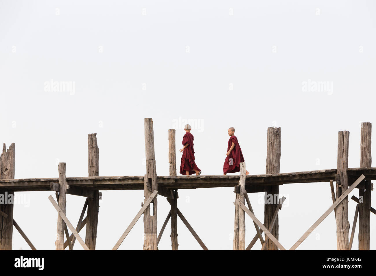 Historic wooden bridge myanmar hi-res stock photography and images - Alamy