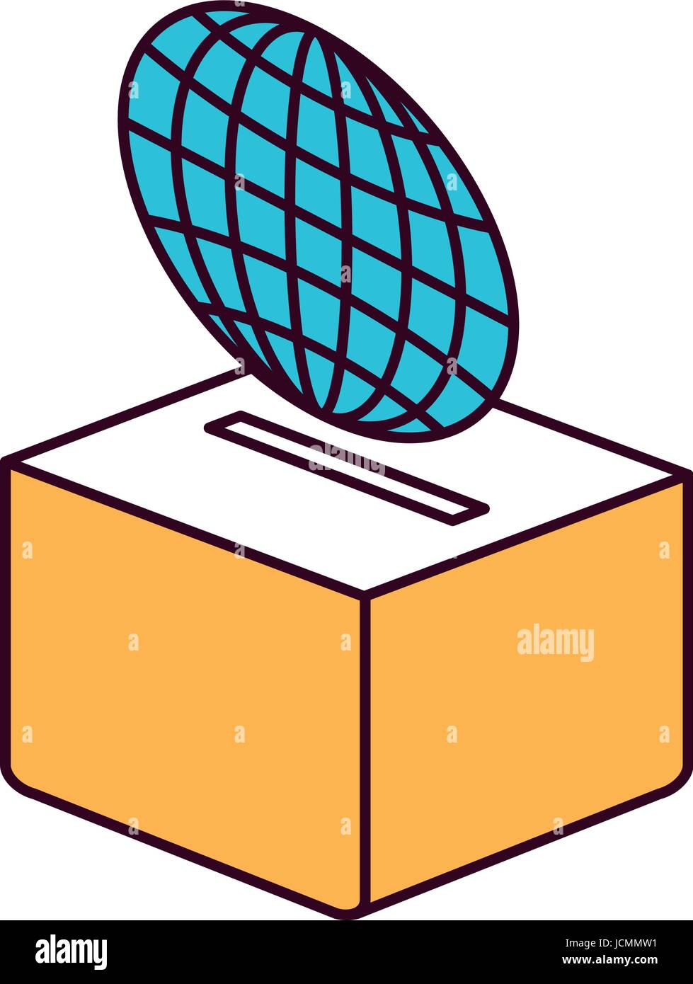 silhouette color sections flat globe earth world chart depositing in a ...