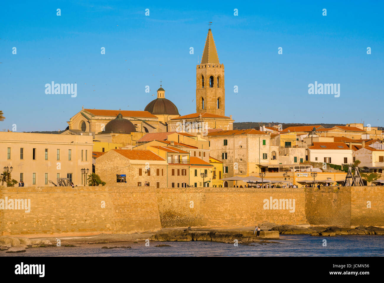 Alghero Sardinia View Of The Skyline And The Historic Sea Wall Or Alghero Sardinia View Of The Skyline And The Historic Sea Wall Or
