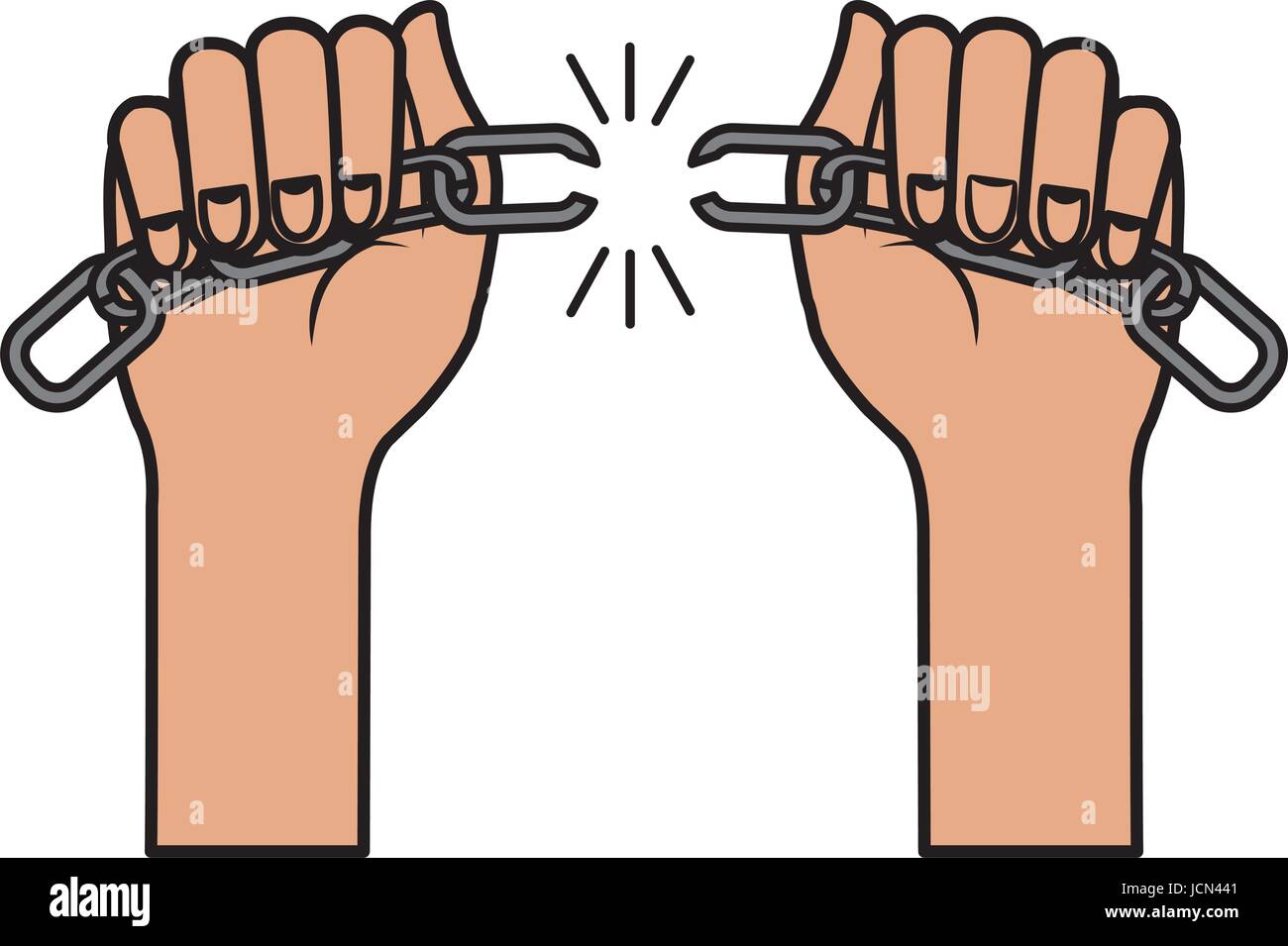 hands human with chain break Stock Vector Image & Art Alamy