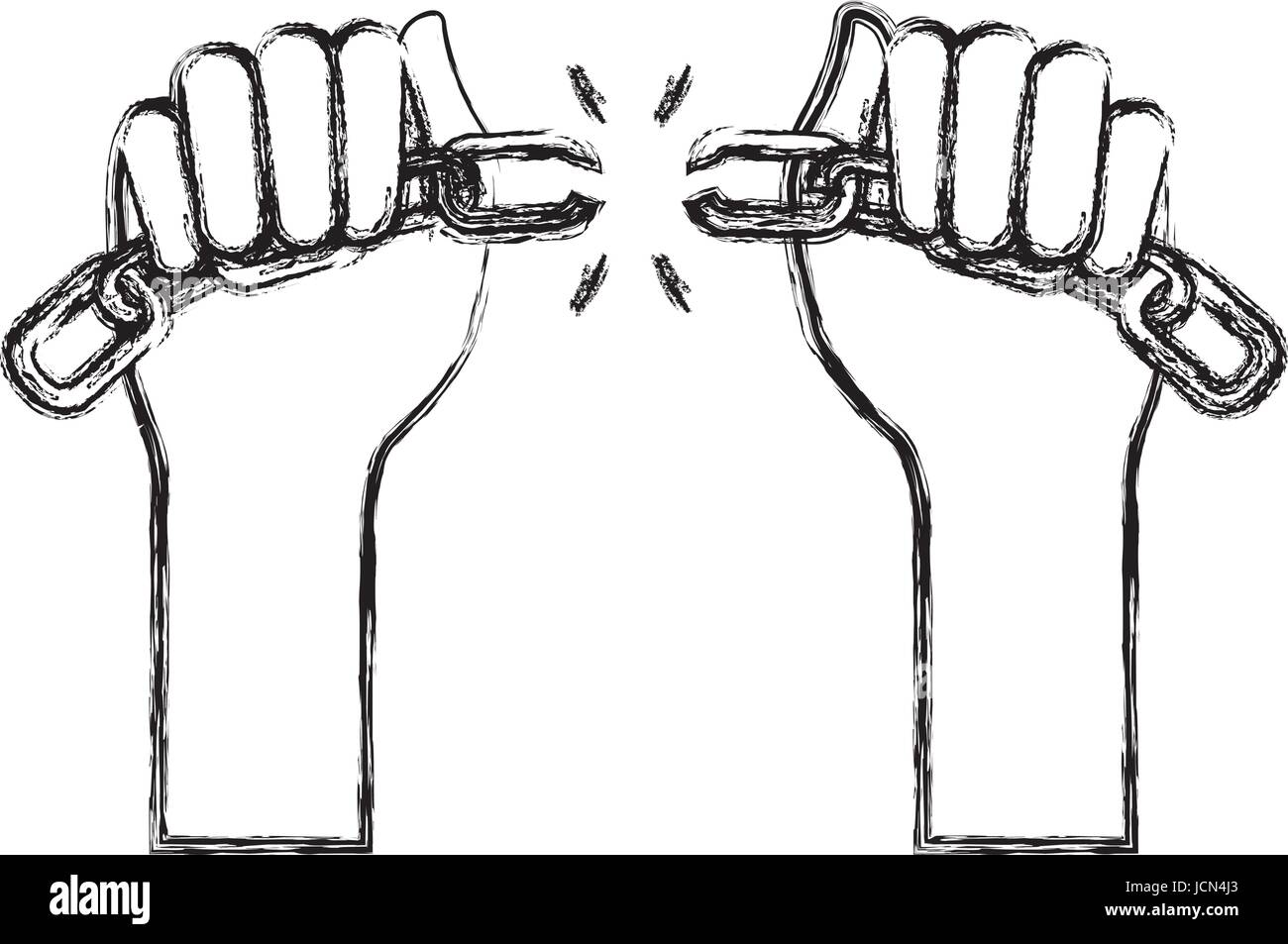 Chained Hands Drawing