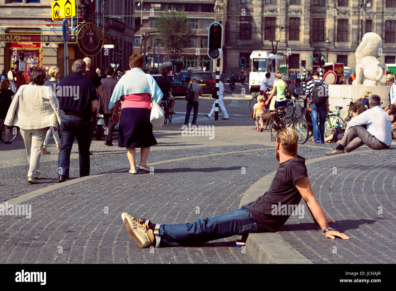 Young man in Amsterdam. Stock Photo