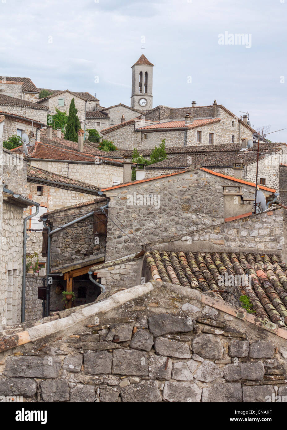 Medieval stone town. South of France. Stock Photo