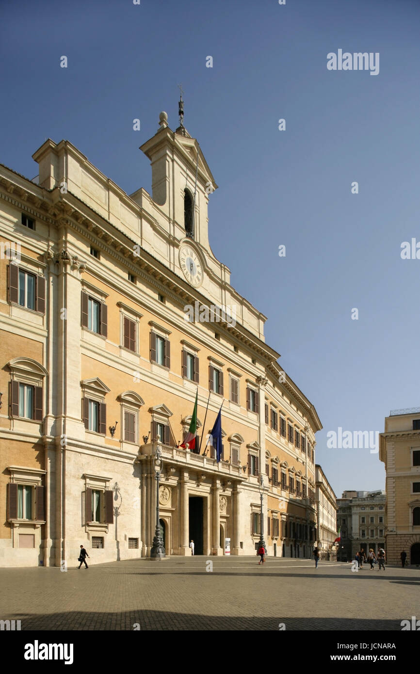 The Montecitorio Palace parliament building, seat of the Italian Chamber of Deputies, Rome, Italy Stock Photo
