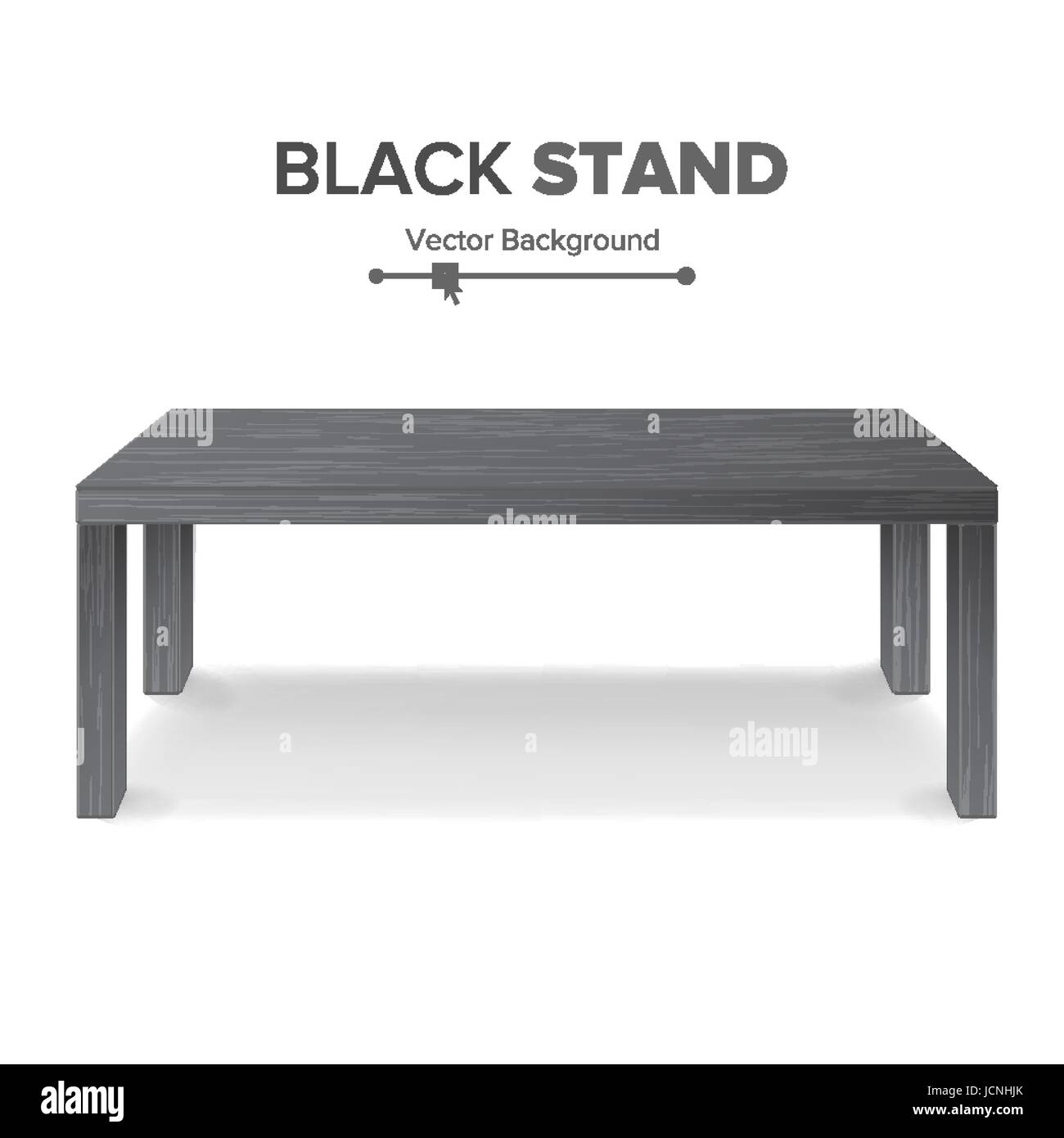 Black Table, Stand Vector. 3D Stand Template For Object Presentation