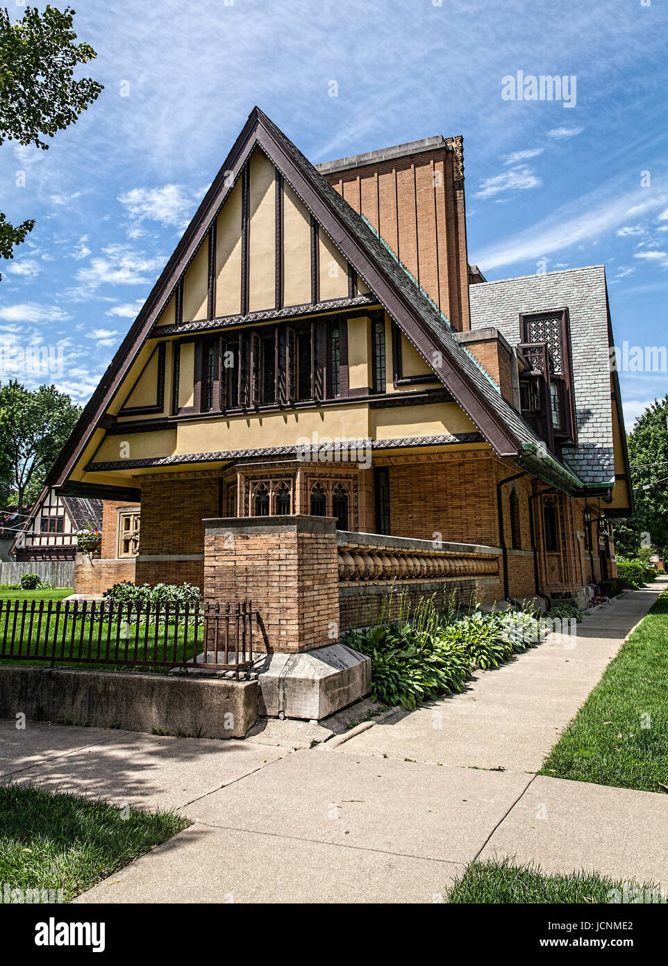 Frank Lloyd Wright Prairie House Chicago Stock Photo Alamy