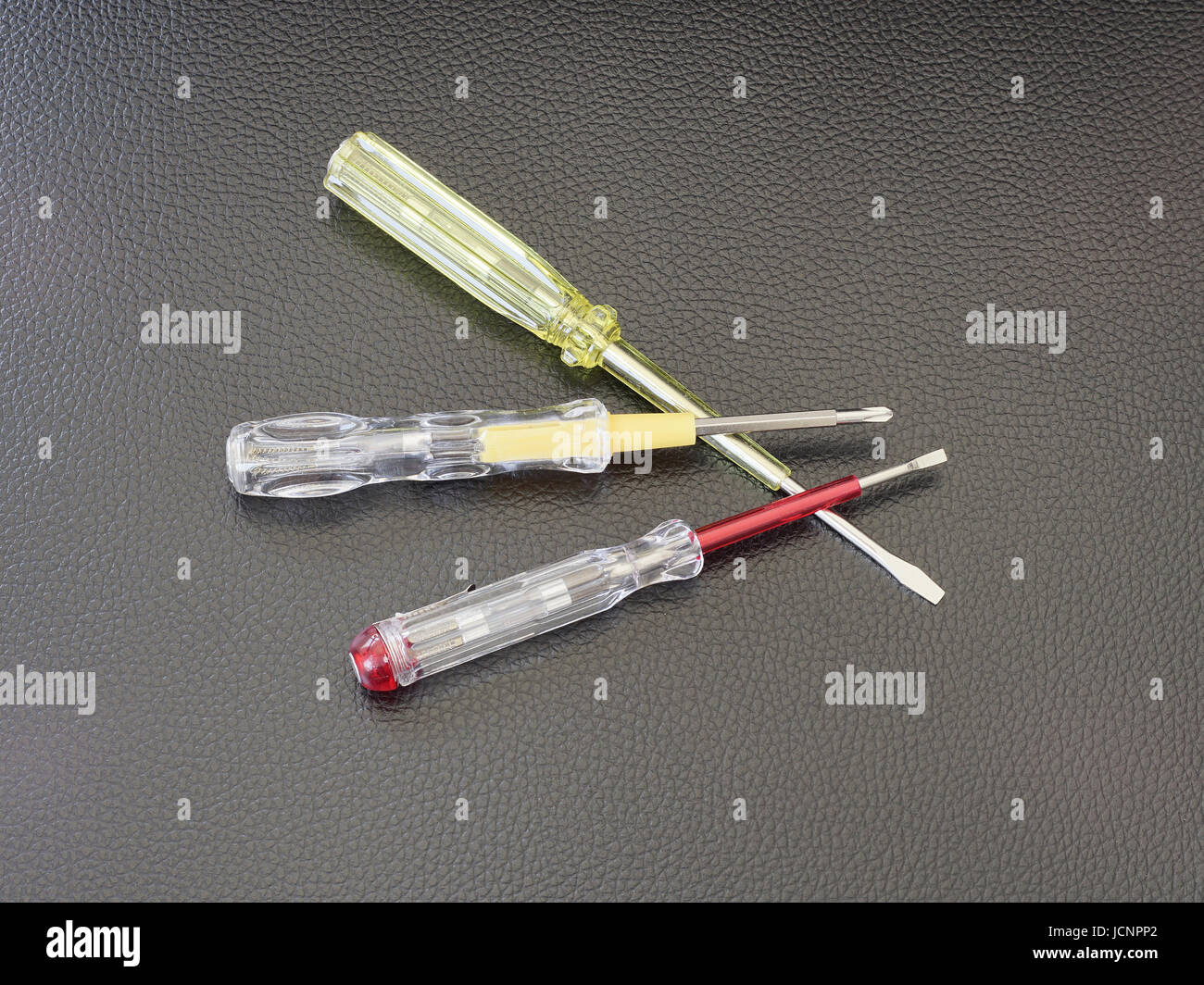 Closed up group of Electrical tester screwdriver Stock Photo Alamy