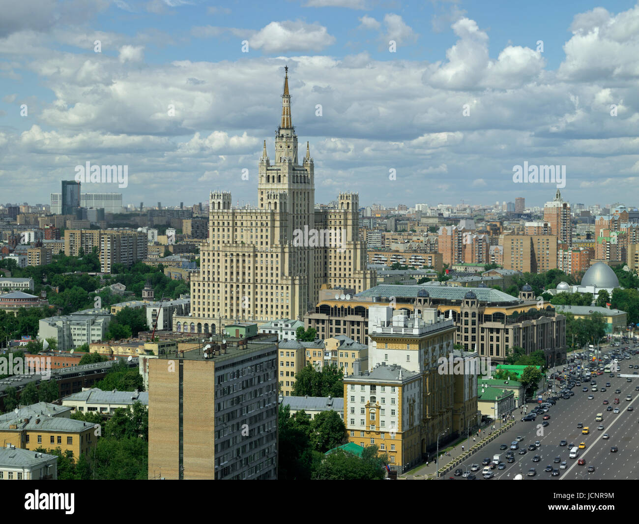 View from Lotte-Plaza onto Stalin building, house at the Red Gate at ...