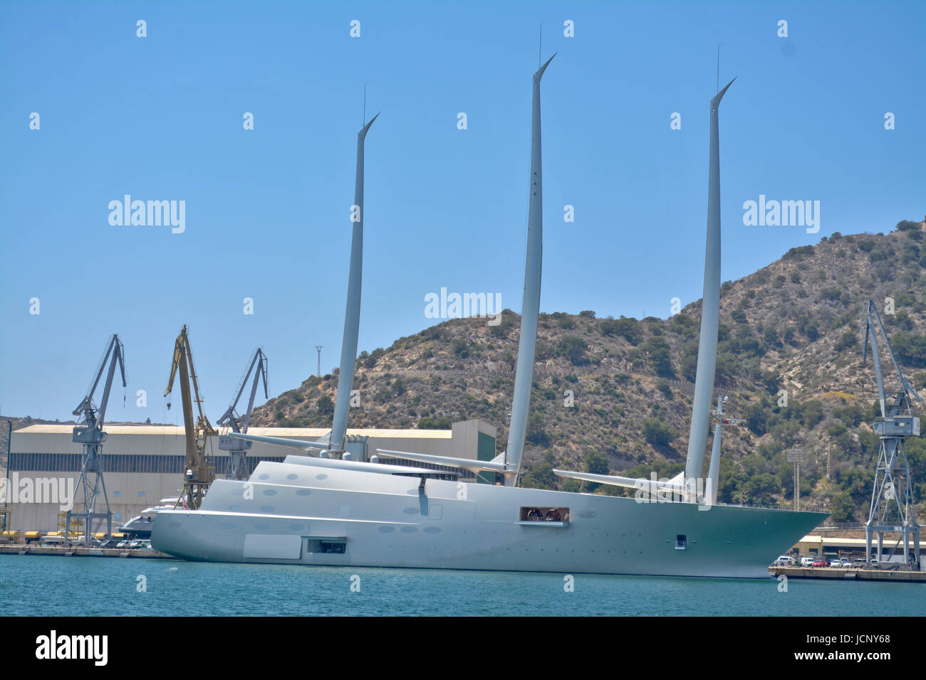 Murcia, Spain. 15th June, 2017. "A" Sailing Yacht one of the worlds