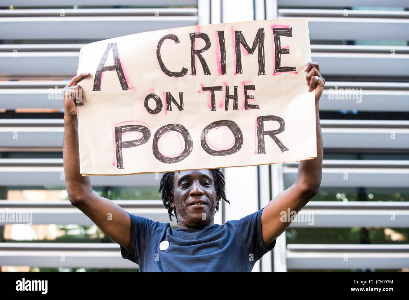 London, UK. 16th June, 2017. Justice for Grenfell Protest outside the Home Office. Protesters call for a full investivation into the disaster at Grenfell Tower. Credit: Bettina Strenske/Alamy Live News Stock Photo