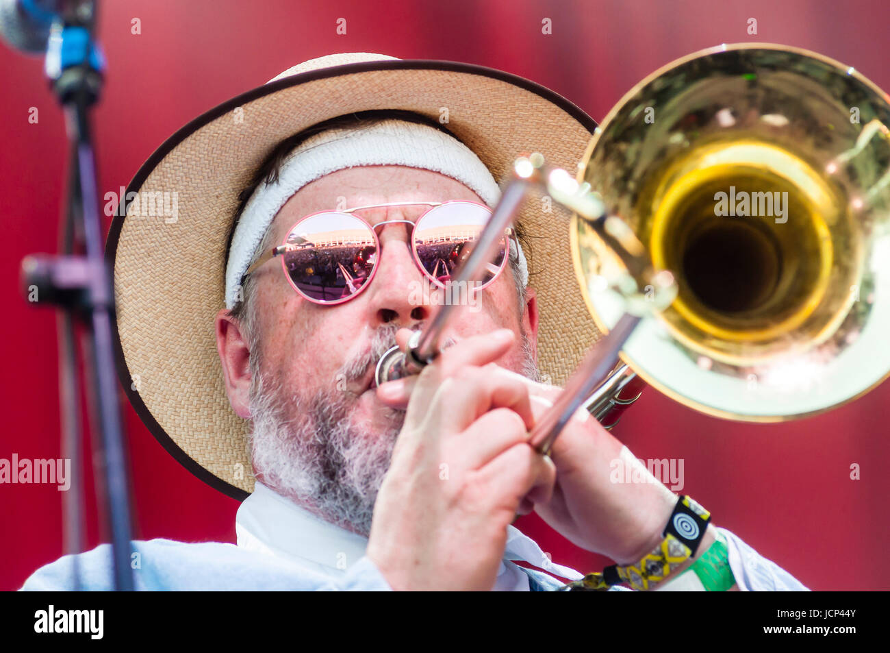 Barcelona, Spain. 16th June, 2017. Sónar 2017. Sónar by day. SonarVillage. Fat Freddy's Drop / NZ. Fat Freddy's Drop, probably the most popular band ever made in New Zealand. Credit: Cisco Pelay / Alamy Live News Stock Photo