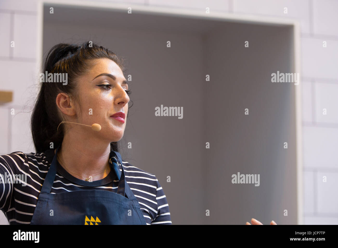 Birmingham, UK. 17th June, 2017. Lakeland baking masterclass with Stacie Stewart a former Masterchef finalist and tv presenter on How to lose Weight Well Credit: steven roe/Alamy Live News Stock Photo
