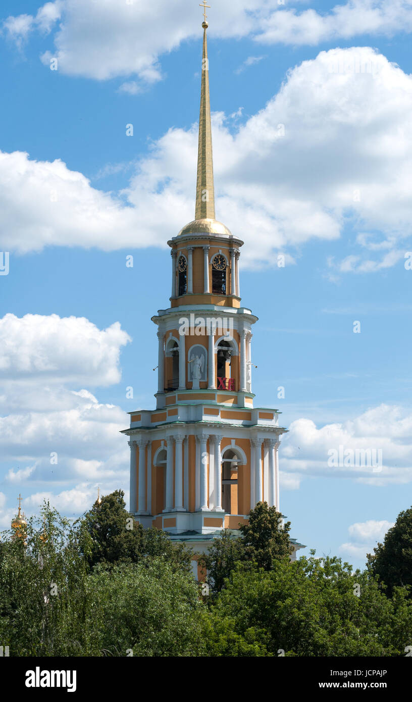 View on Cathedral bell tower of Ryazan Kremlin on summer time. Ryazan city, Russia Stock Photo
