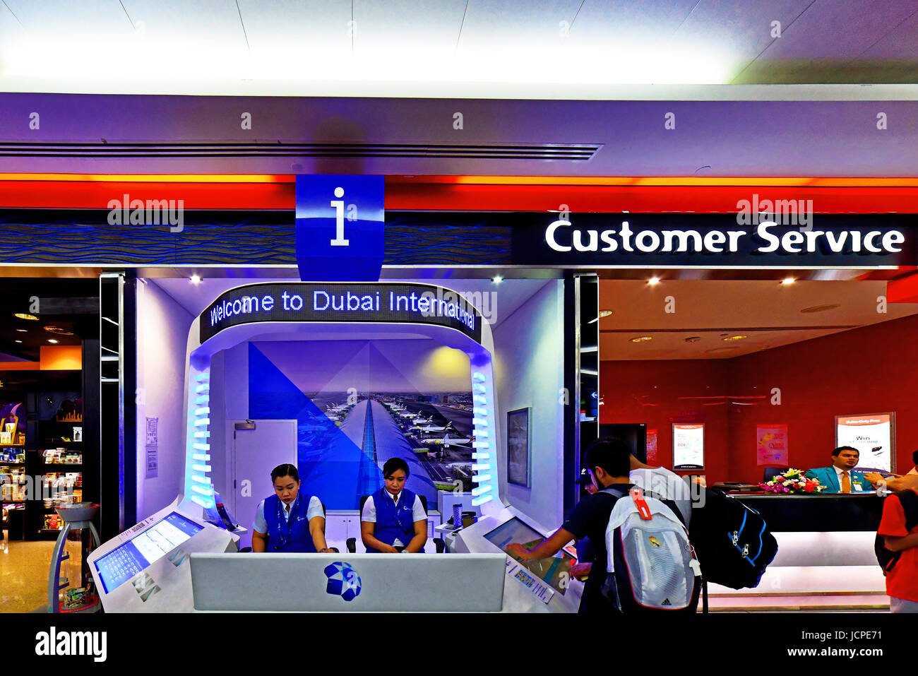 Customer services Dubai international airport Stock Photo Alamy
