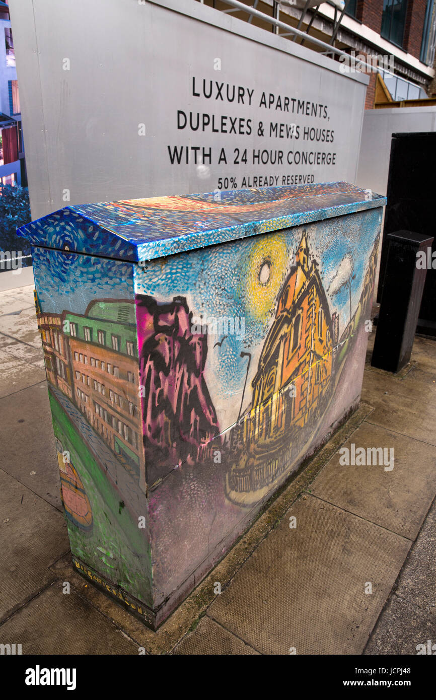 UK, London, Borough High Street, painted BT box by