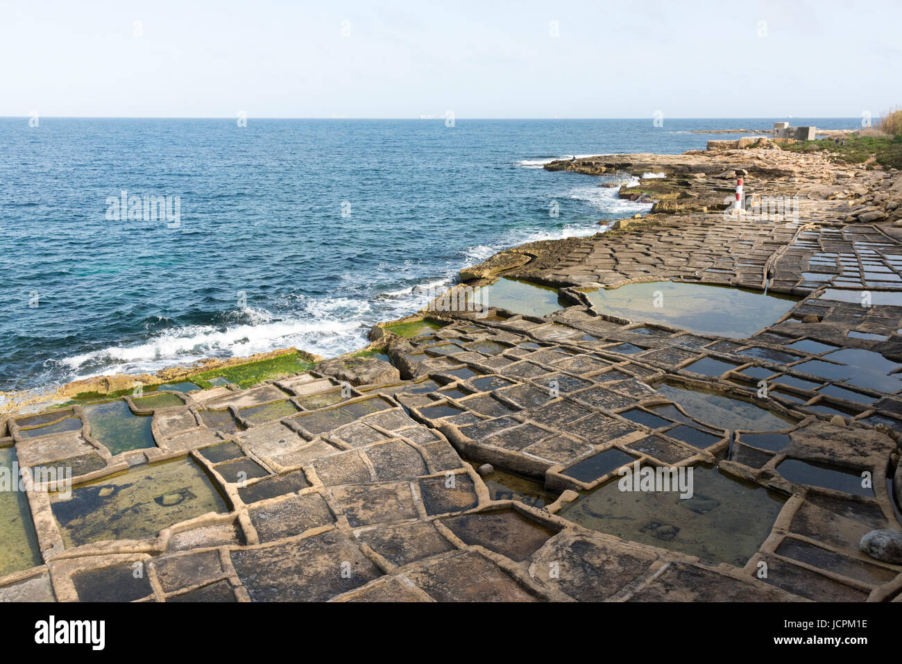 Salt pans on the coast at Marsaskala Malta Stock Photo - Alamy