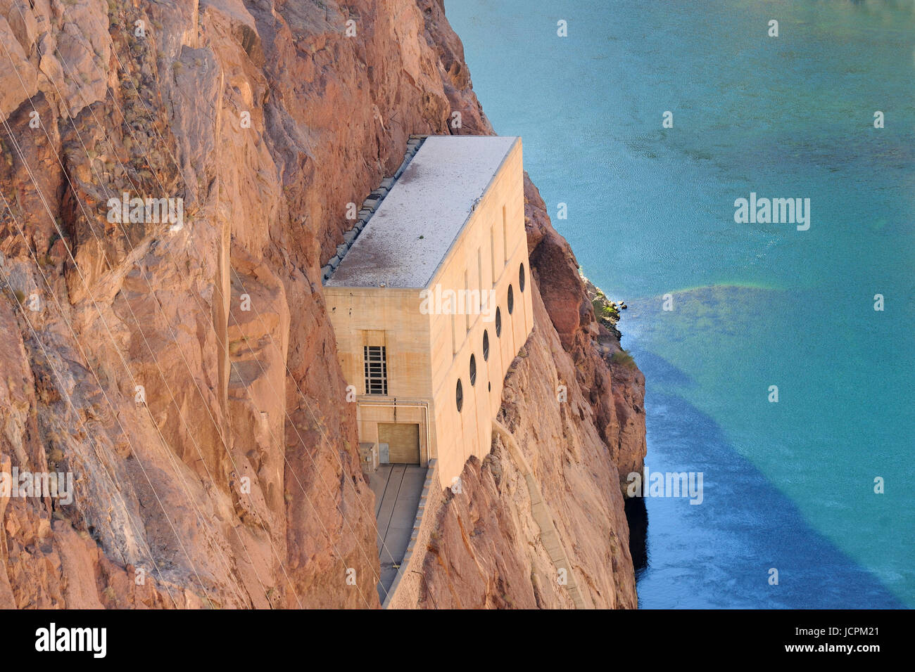 Small building down to the hoover dam Stock Photo