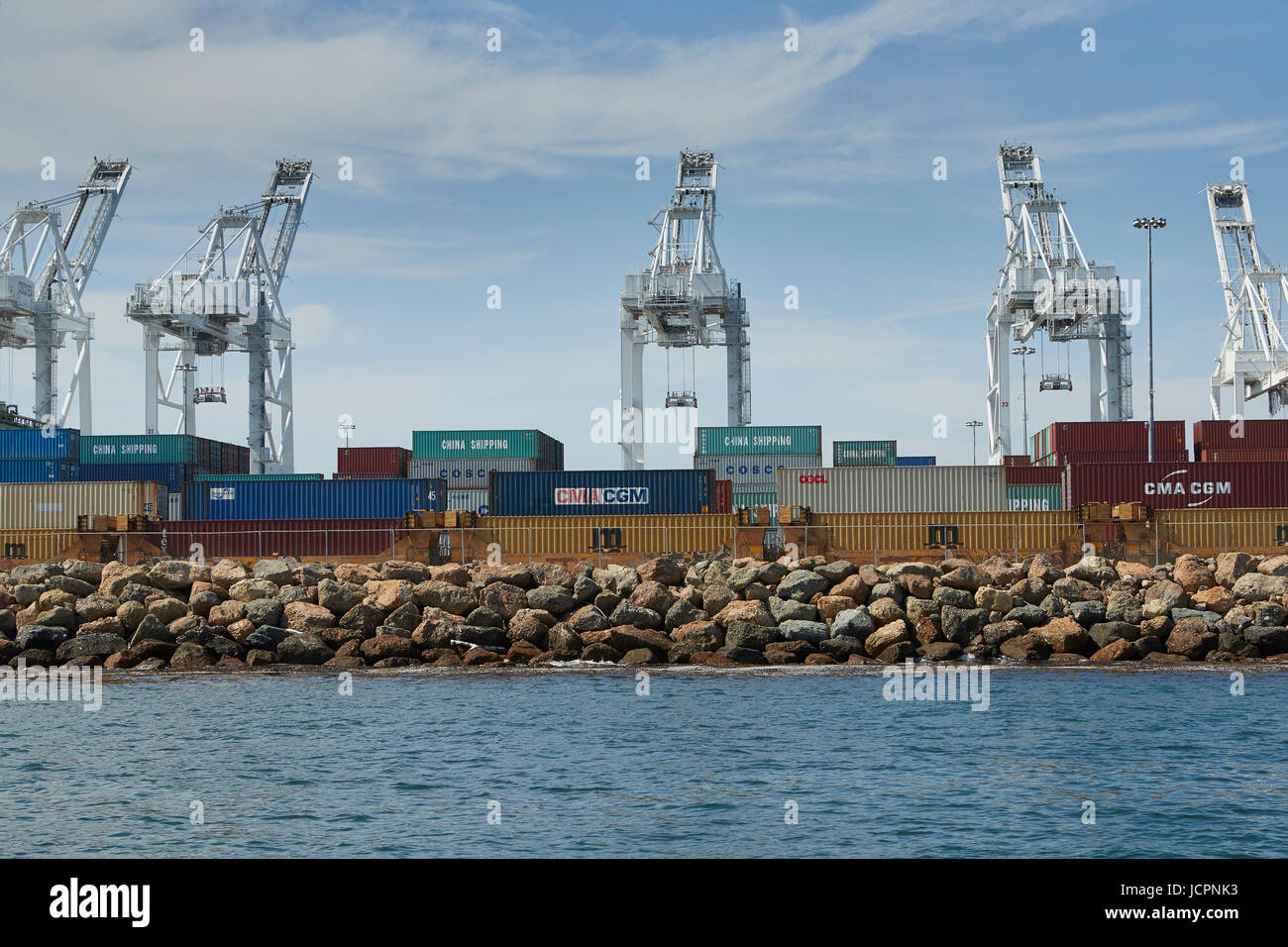 Shipping Continers And Gantry Cranes At The Long Beach Container ...