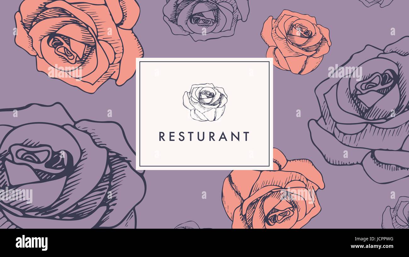 Menu card with restaurant text Stock Vector