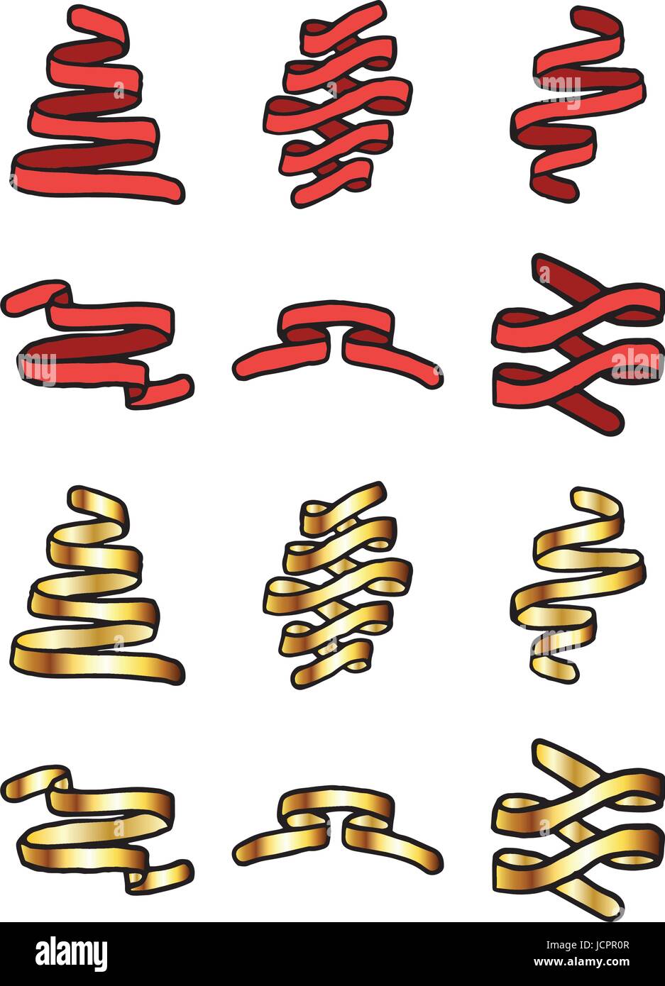 Vector set of various red and golden ribbons Stock Vector Image & Art ...