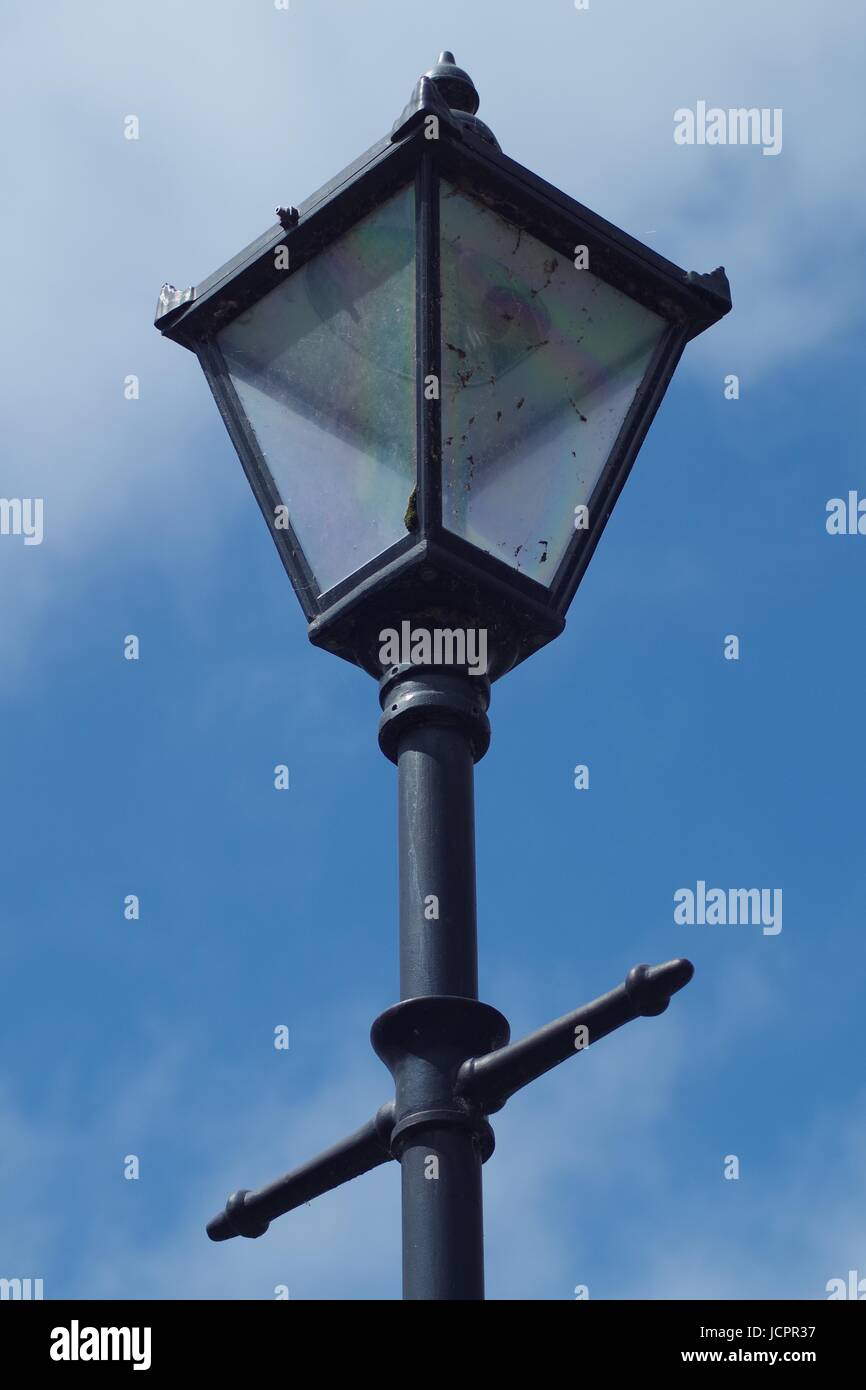 Old Traditional Cast Iron Lamp Post. Exeter Quay, Devon, UK. June, 2017