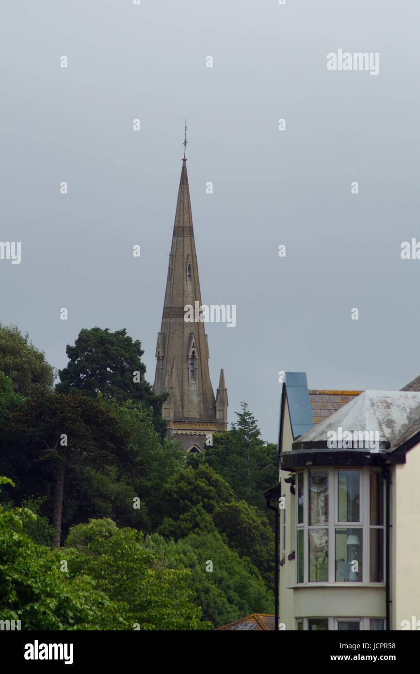 Looking towards the Spire of St Leonard's Church from Exeter Quay
