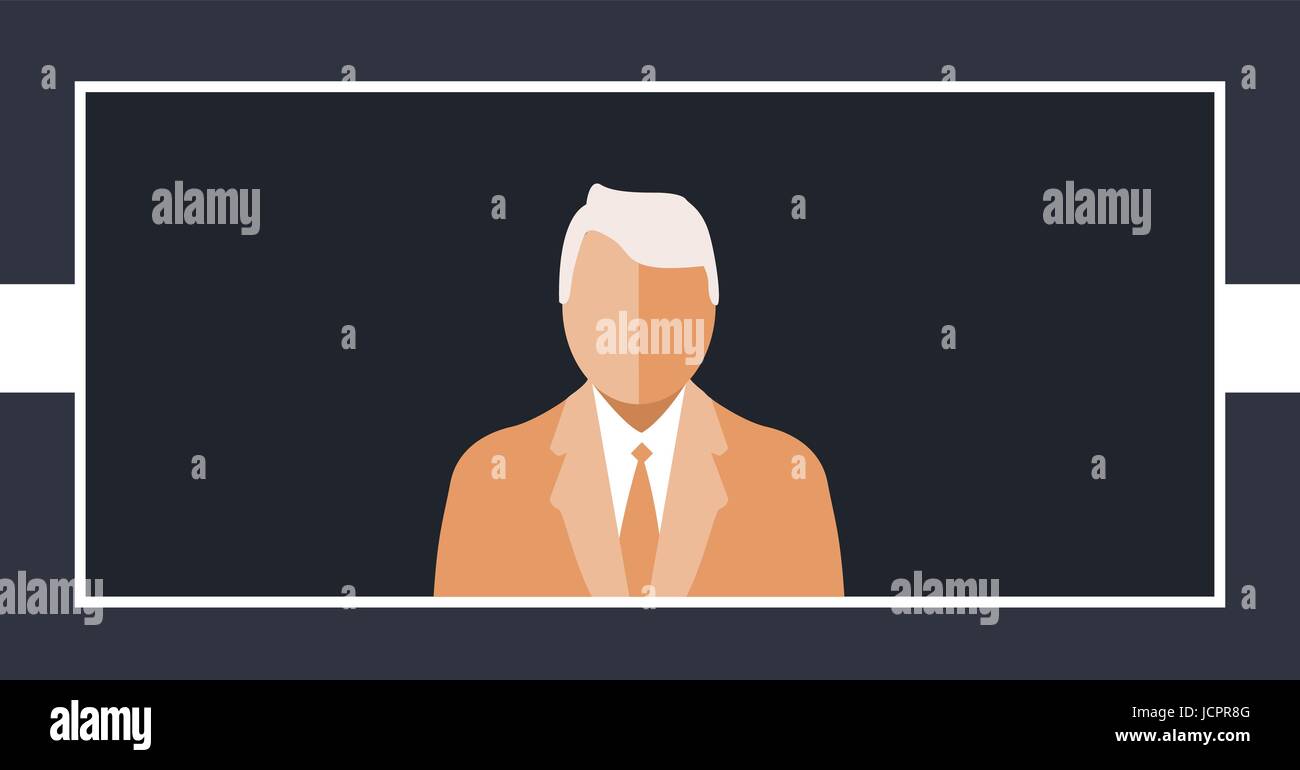 Vector icon of businessman on visiting card Stock Vector