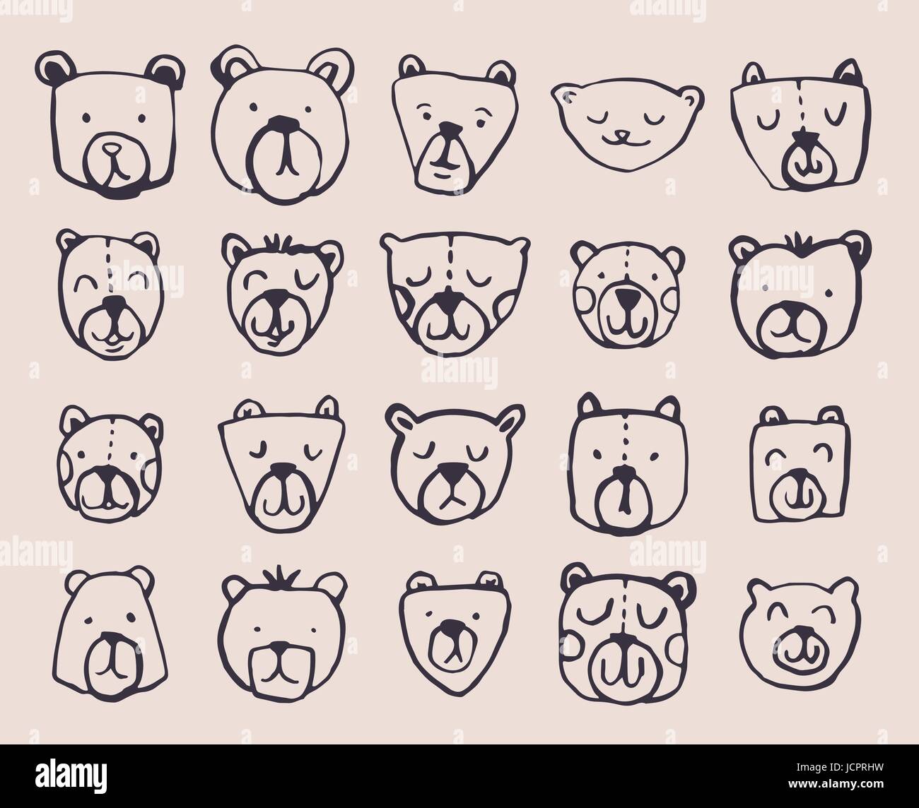 Vector icon set of teddy bears Stock Vector Image & Art - Alamy