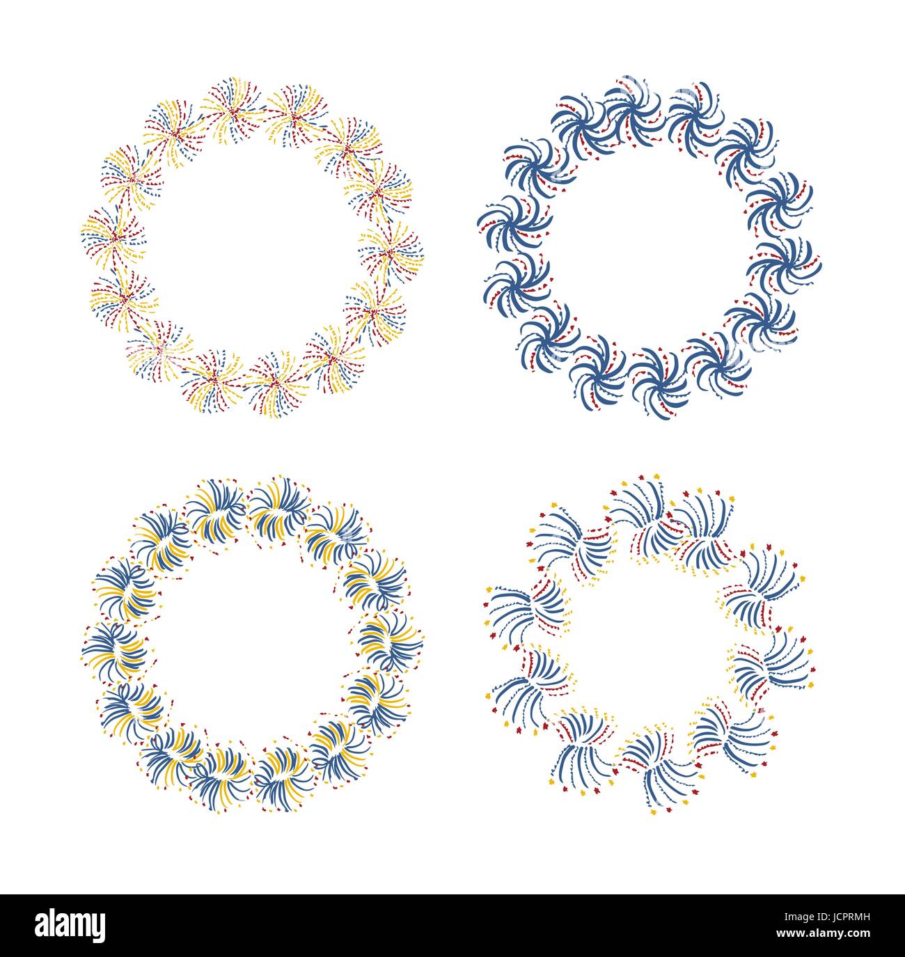 Set vector round frames hi-res stock photography and images - Alamy