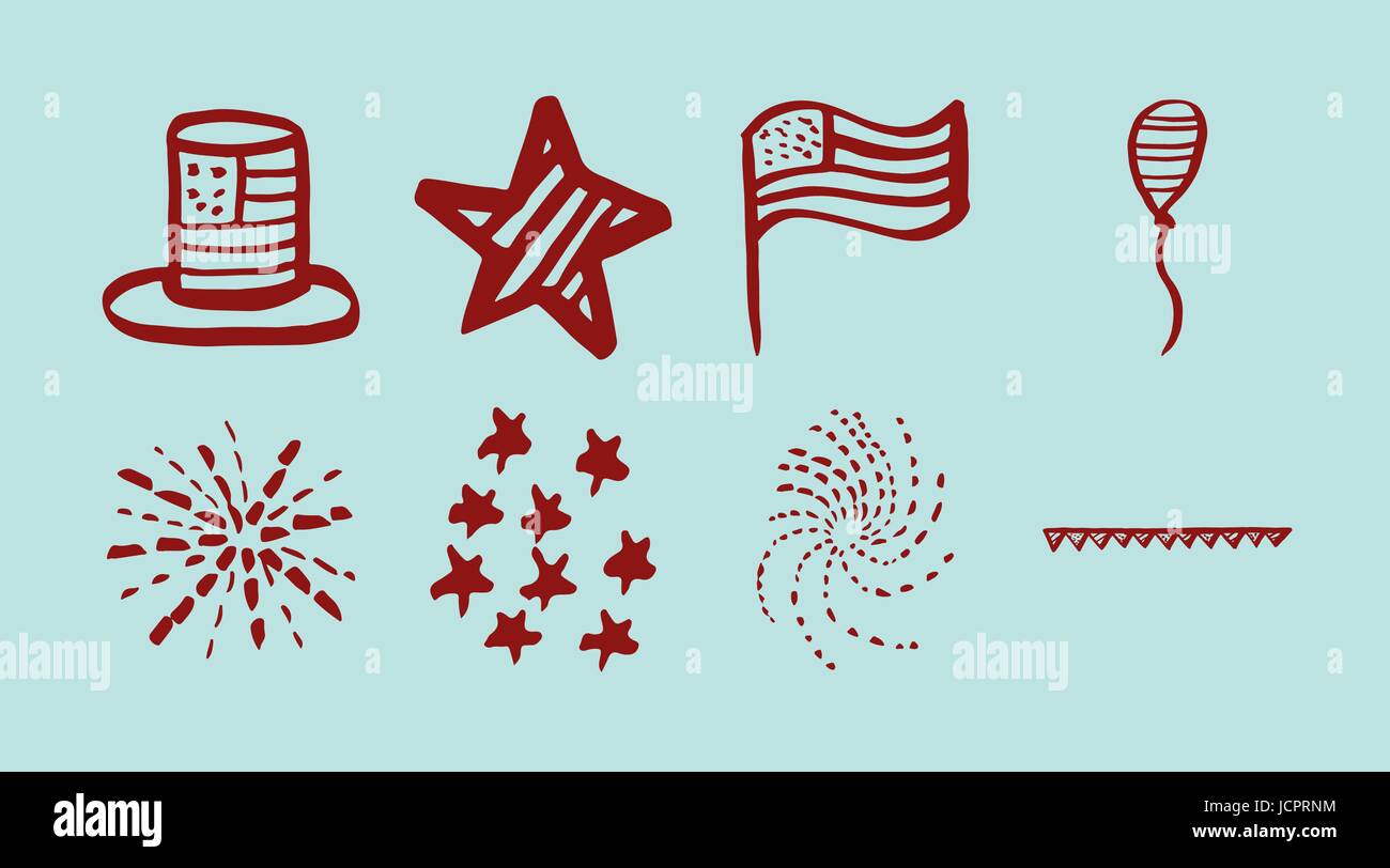 Vector icon of 4th July decoration Stock Vector