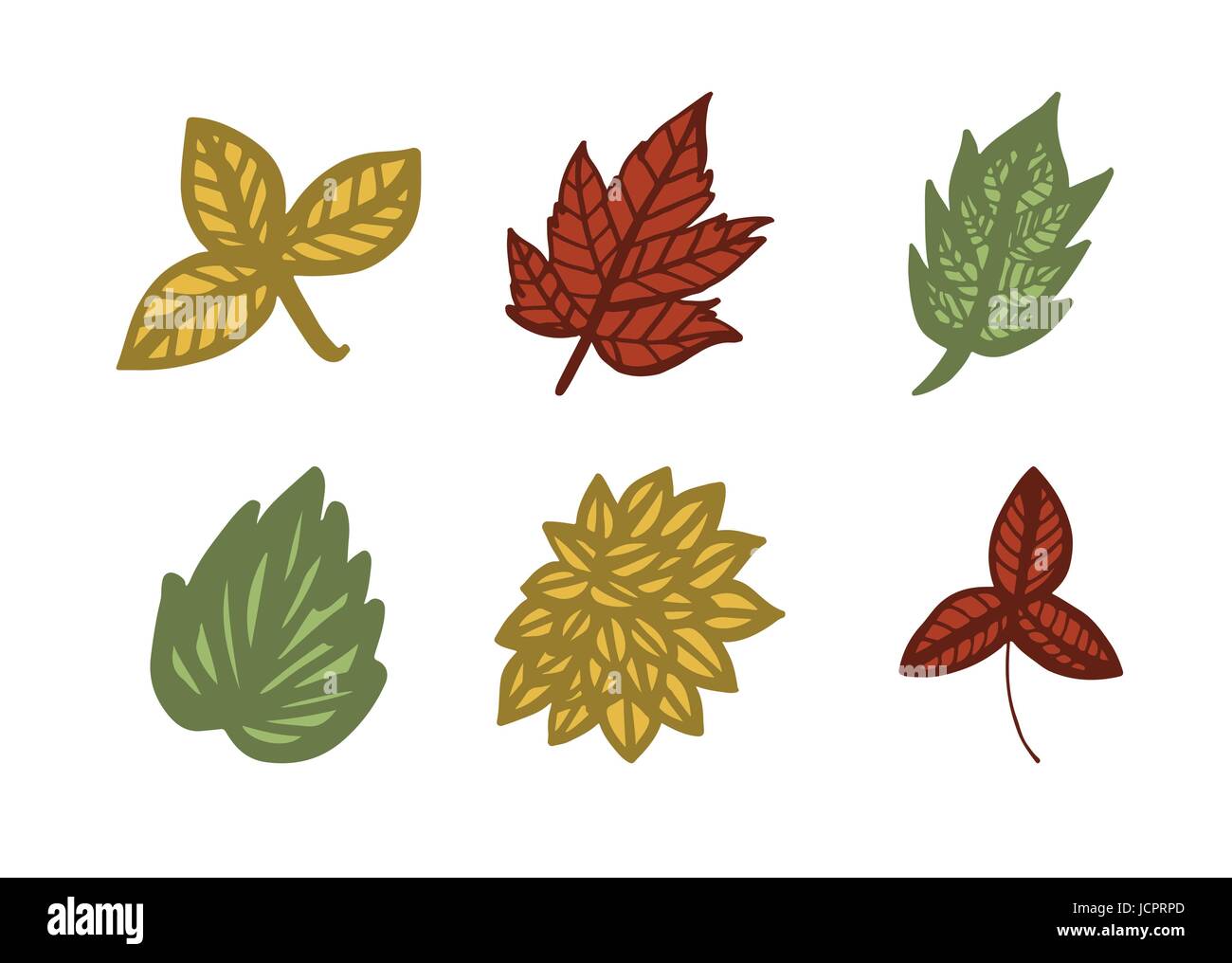 Vector icon of autumn leaves Stock Vector