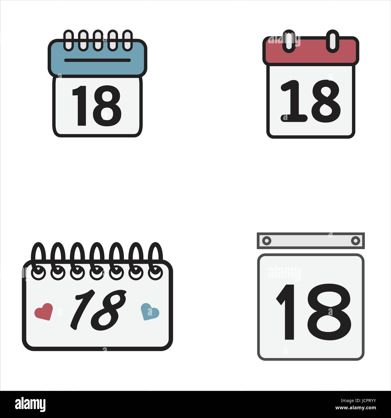 Number eighteen. 18 Stock Vector Images - Alamy