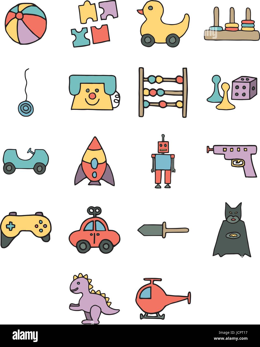 Vector icons of various toys Stock Vector Image & Art - Alamy
