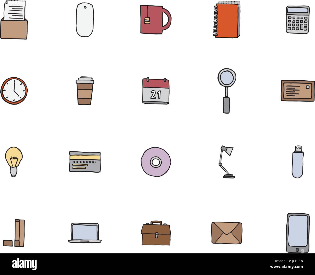 Vector icons set of office Stock Vector