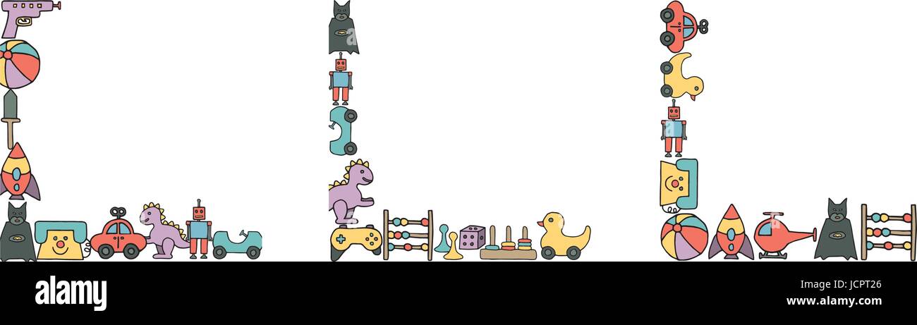 Vector icon set of different toys Stock Vector Image & Art - Alamy