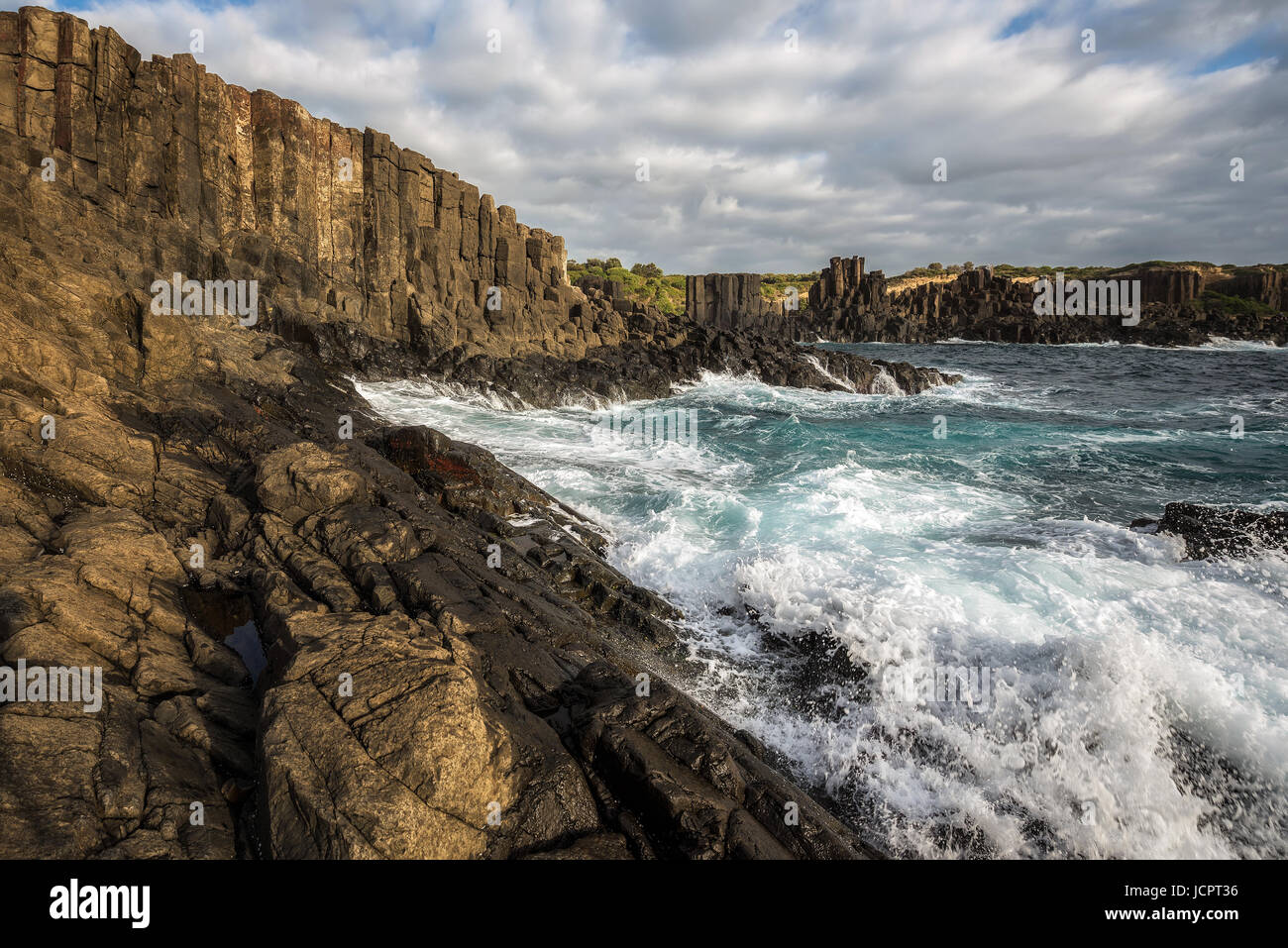 Bombo Headland Quarry. It is a coastal rock formations at kiama, Australia. Stock Photo