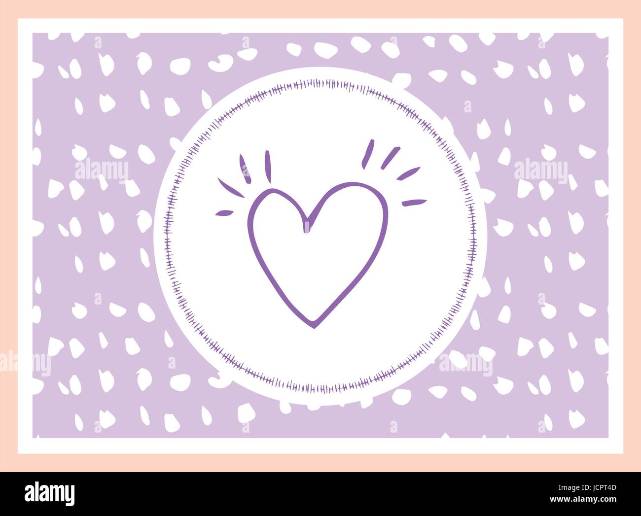 Vector of heart design on greeting card Stock Vector