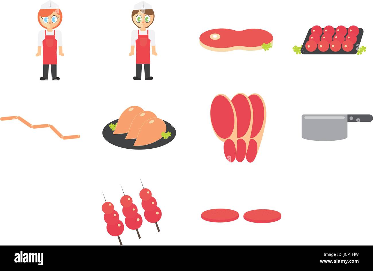 Vector icon of chefs and meals Stock Vector