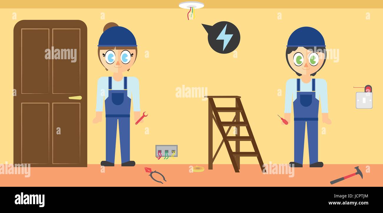 Vector set of workers with equipments Stock Vector Image & Art - Alamy