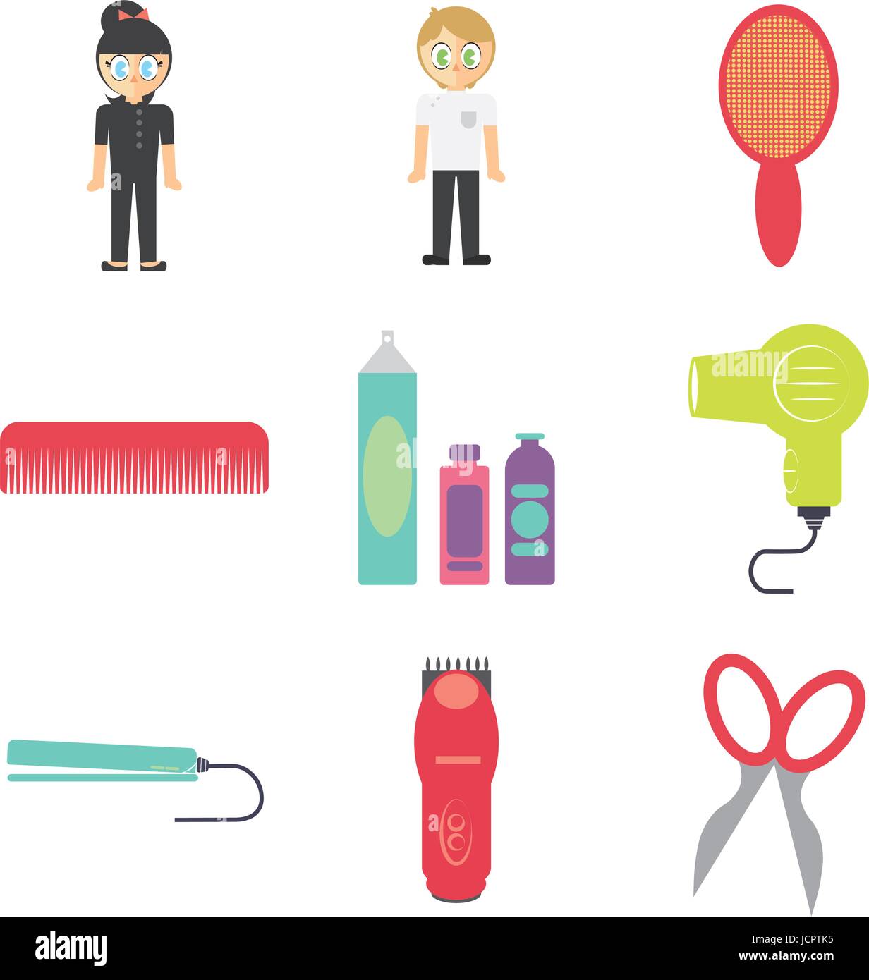 Vector set of barbers and accessories Stock Vector