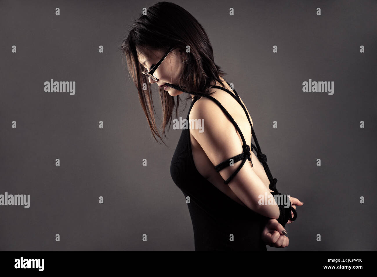 roped girls tied bondage tied with rope beautiful girl, bondage hand, shibari Stock Photo - Alamy