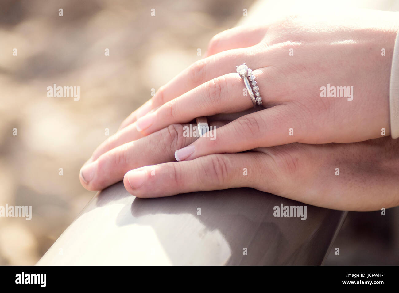Hands Of A Just Married Couple With The Wedding Rings Stock Photo -  Download Image Now - iStock