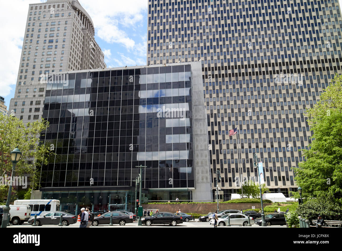 The James L. Watson us court of international trade and jacob j javits federal office building civic center New York City USA Stock Photo