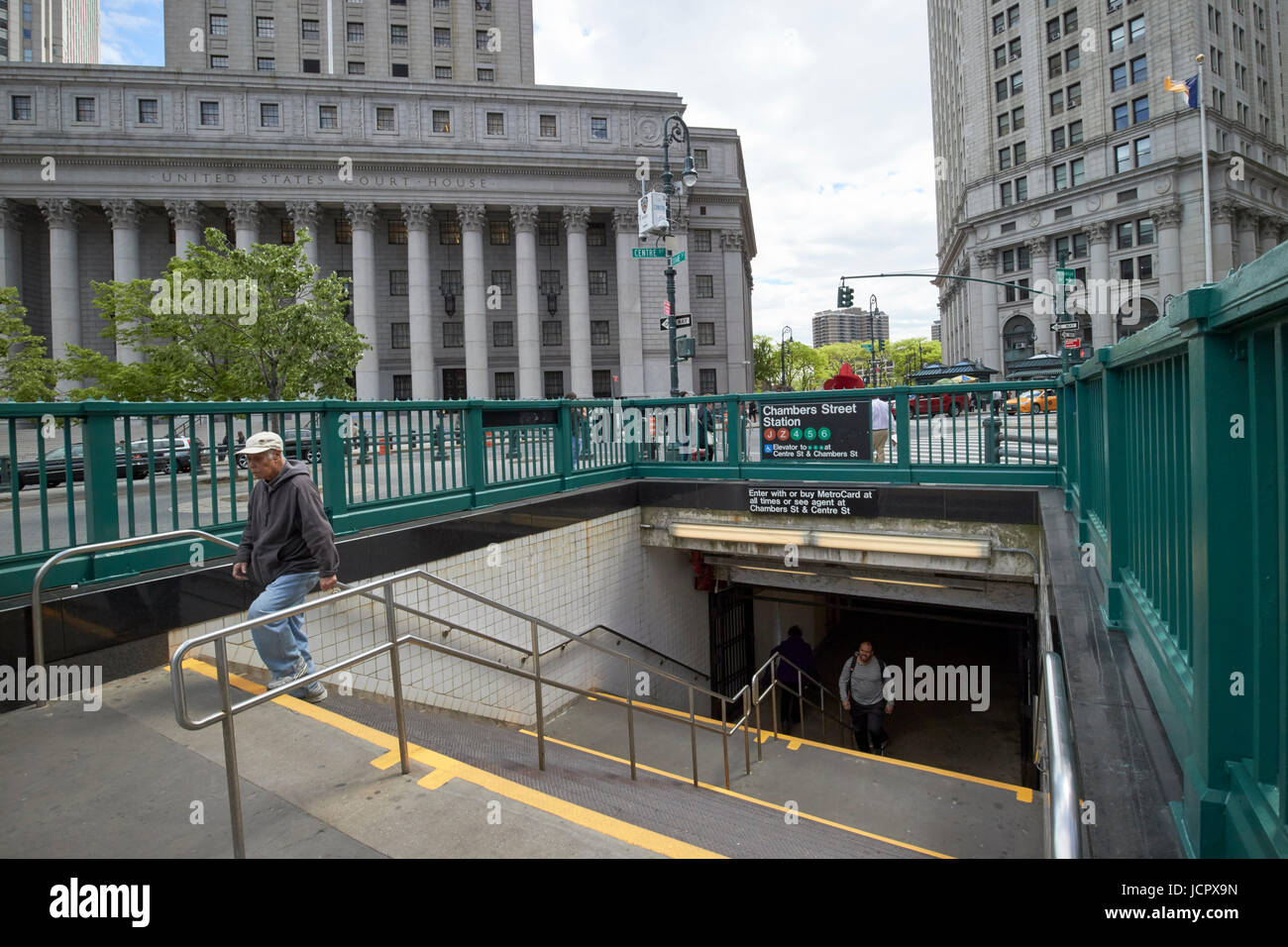 New york city subway entrance High Resolution Stock Photography and