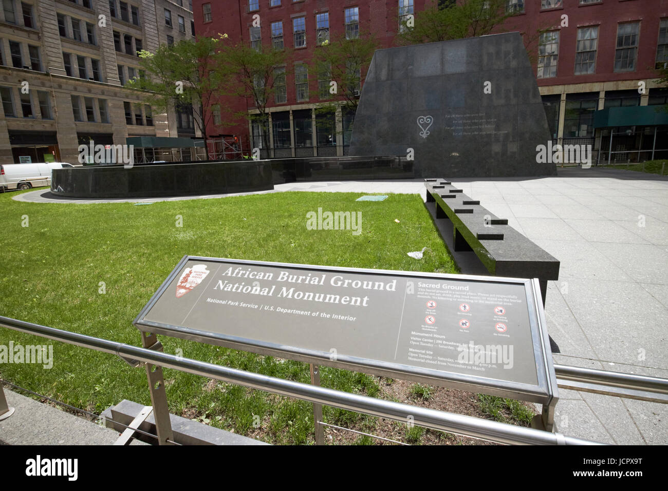 african burial ground national monument civic center New York City USA Stock Photo